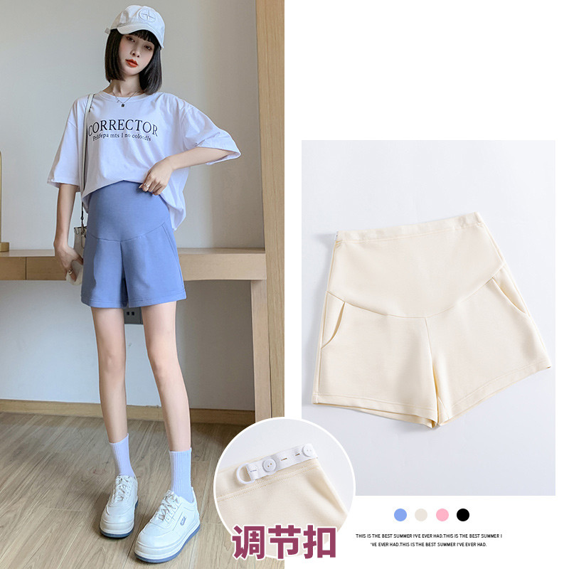 Suvemood rasedatele lühikesed püksid õhukesed pealispinnaga puuvillased taskutega püksid, ühevärvilised laiad püksid rasedatele