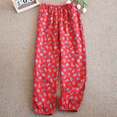 100% puuvillane magamispaela kuum allahindlus Naiste kodupüksid Kevadsuvi Lilletrükis magamisriided Pidžaama püksid