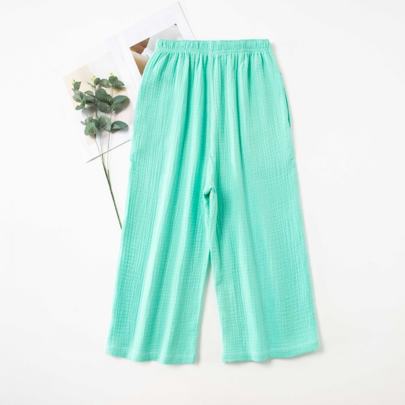 Capris pidžamas bikses Sieviešu brīvas vasaras mīkstas kokvilnas mājas bikses augstas kvalitātes platas kājas liela izmēra mājas gaisa kondicionēšanas bikses