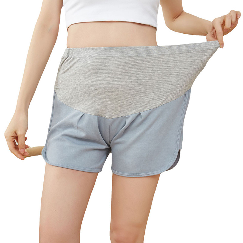 Vasaros nauji ploni medvilniniai šortai nėščiosioms Reguliuojami pilvo šortai Drabužiai nėščioms moterims Kasdieniai nėštumo miegui namuose