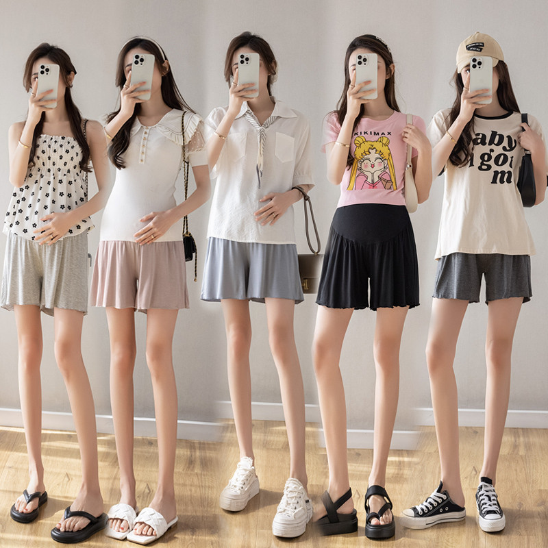 M-4XL Suures suuruses rasedatele lühikesed püksid laia säärega rasedatele lühikesed püksid ühevärvilised rasedusaapad