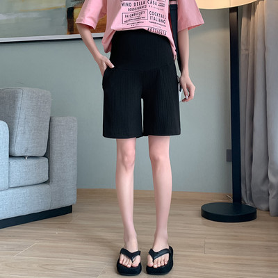 Καλοκαιρινή μόδα Σορτς για έγκυες γυναίκες Λεπτά εξωτερικά βαμβακερά παντελόνια κοιλιάς με τσέπες μονόχρωμο παντελόνι εγκυμοσύνης φαρδύ