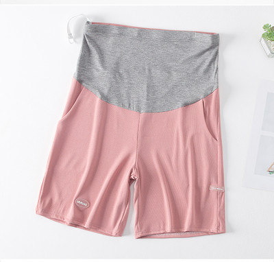 2024 Άνοιξη και Καλοκαίρι Έγκυος Ice Silk Παντελόνι κοιλιάς μισού μήκους Empired σορτς Φούτερ Παντελόνι εγκυμοσύνης