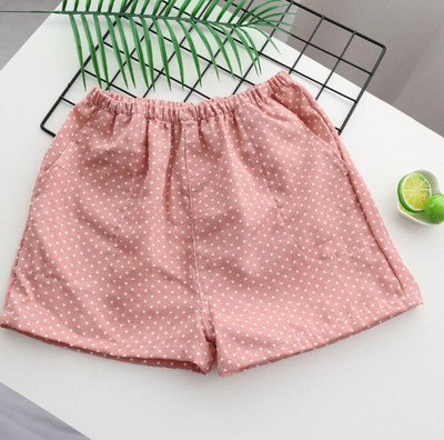 Puuvillased naiste pidžaamad lühikesed püksid, millel on lilledega trükkimine, lühikesed lahtised kodusalongi magamispüksid kevadiste kodupükste jaoks