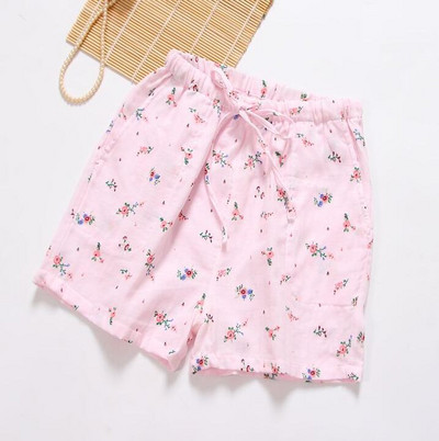 Puuvillased naiste pidžaamad lühikesed püksid, millel on lilledega trükkimine, lühikesed lahtised kodusalongi magamispüksid kevadiste kodupükste jaoks