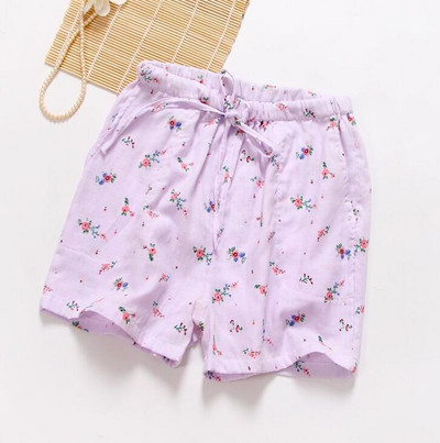 Puuvillased naiste pidžaamad lühikesed püksid, millel on lilledega trükkimine, lühikesed lahtised kodusalongi magamispüksid kevadiste kodupükste jaoks