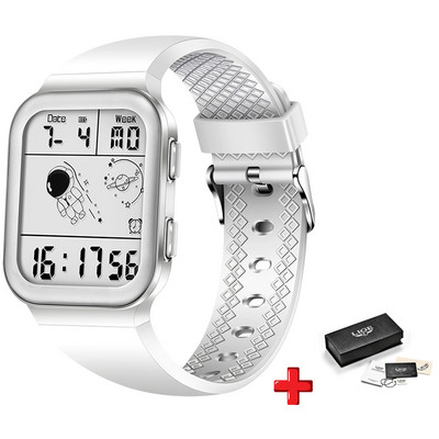 LIGE Fashion Sport vīriešu pulkstenis Astronaut Elektroniskais LED digitālais pulkstenis vīriešiem Modinātājs ikdienas silikona ūdensizturīgs gaismas vīriešu pulkstenis