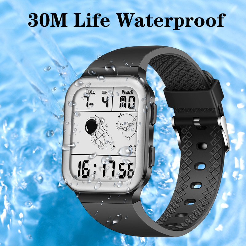 LIGE Fashion Sport vīriešu pulkstenis Astronaut Elektroniskais LED digitālais pulkstenis vīriešiem Modinātājs ikdienas silikona ūdensizturīgs gaismas vīriešu pulkstenis