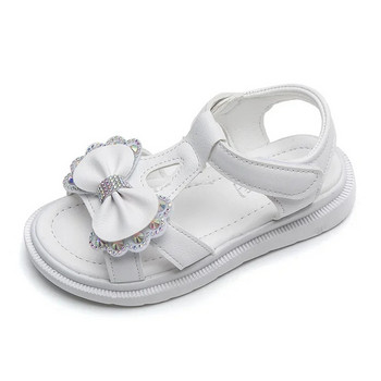 Сандали за момичета Kid Summer Sweet Rhinestone Party Princess Beach Shoes Cute Bowknot Soft Sole Flat Sandals сандалии за момичета
