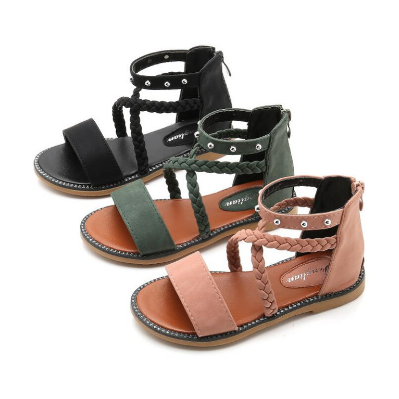 Bērnu Meiteņu Sandales Jauni Vasaras Apavi Toddler Meiteņu Neslīdoši Bērnu Pludmales Sandales Toddler Apavi Mīkstas Sandales Deju Apavi Romiešu apavi