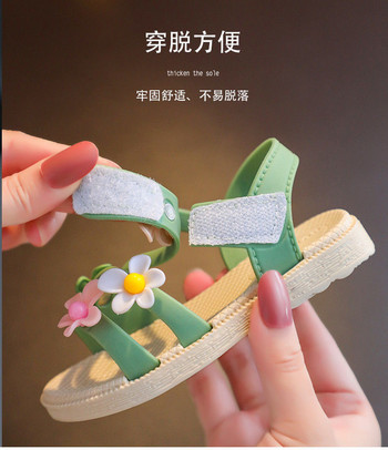 Summer Little Girls sandals 2021 New Flower Simple χαριτωμένα ροζ πράσινα παιδικά σανδάλια Παιδικά παιδικά μαλακά καθημερινά παπούτσια για κορίτσια