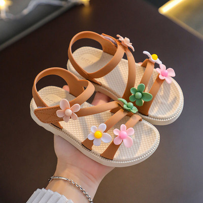 Summer Little Girls sandals 2021 New Flower Simple χαριτωμένα ροζ πράσινα παιδικά σανδάλια Παιδικά παιδικά μαλακά καθημερινά παπούτσια για κορίτσια
