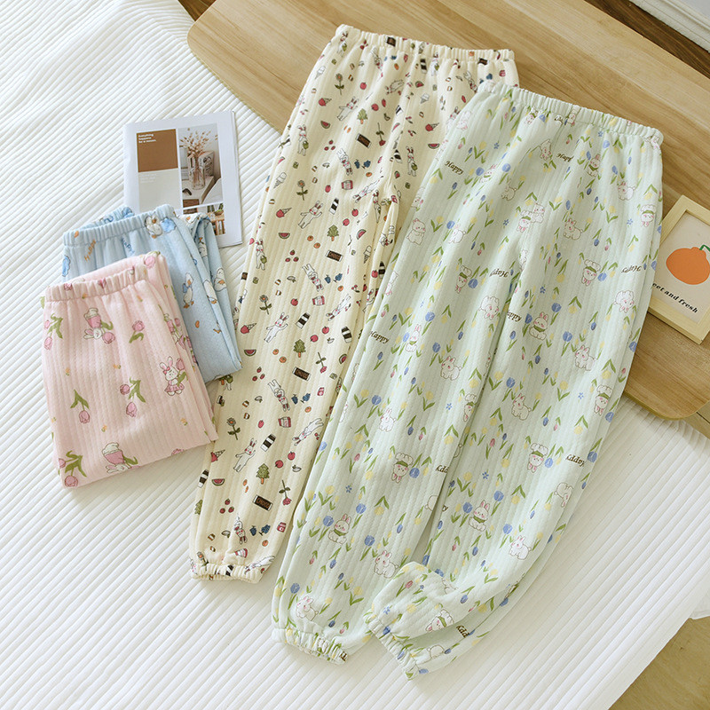 2023 őszi és télen új női pizsama nadrág meleg és vastagított háromrétegű pamut burkoló nadrágok légrétegű zárt otthoni nadrágok