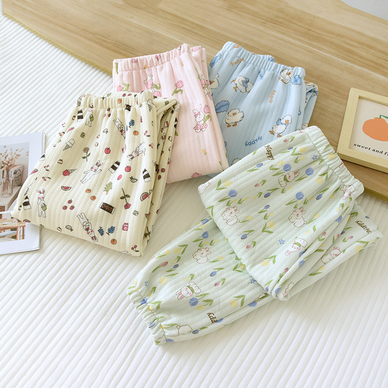 2023 őszi és télen új női pizsama nadrág meleg és vastagított háromrétegű pamut burkoló nadrágok légrétegű zárt otthoni nadrágok