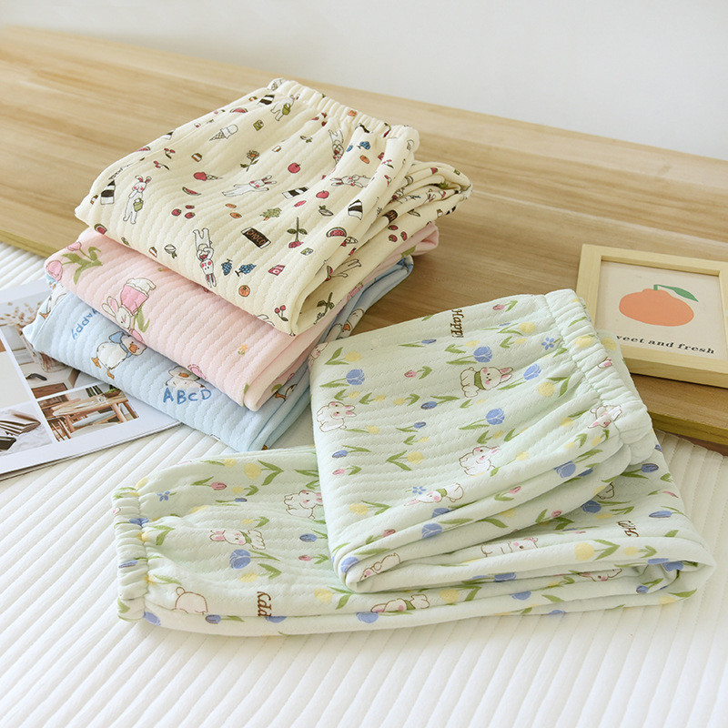 2023 őszi és télen új női pizsama nadrág meleg és vastagított háromrétegű pamut burkoló nadrágok légrétegű zárt otthoni nadrágok