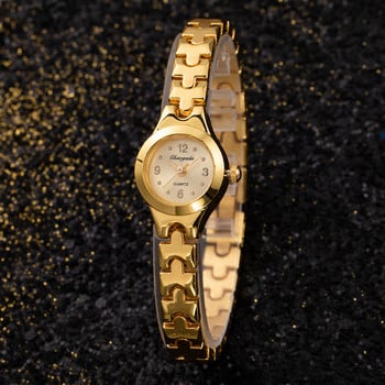 Часовник със златна гривна за жени с малък циферблат, луксозен дамски ръчен часовник от стомана, елегантен кварцов женски часовник, моден подарък reloj mujer