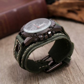 Винтидж мъжки часовник с кожена каишка Спортни кварцови мъжки часовници Електронни ръчни часовници Часовник за мъже