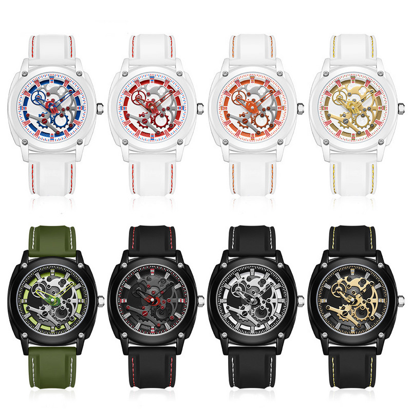 UTHAI CQ204 uus elektrooniline kvartsist meeste käekell Mood vaba aja spordi trendi silikoonist vee- ja põrutuskindel meeste käekell