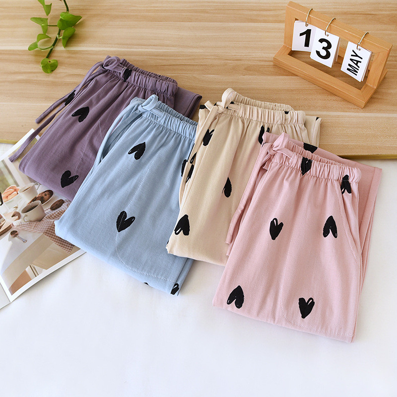 Puhas puuvillased unepüksid naiste pantalones de mujer lihtsad armastajad 100% puuvillased kodupüksid vabaaja pidžaamapüksid meestele 