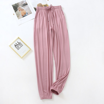 Japāņu jauna stila mājas servisa dāmu bikses pavasara un vasaras plānas modālas brīvas liela izmēra vienkrāsainas mājas bikses sieviešu apakšas