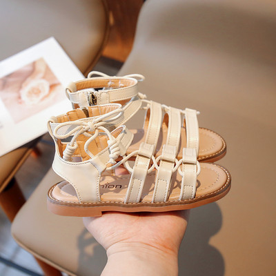 2024. aasta suvised lastejalatsid hingavad moed Uued sandaalid tüdrukutele Love Decor Kaunid ühevärvilised lastejalatsid Kummardus Tõmblukk