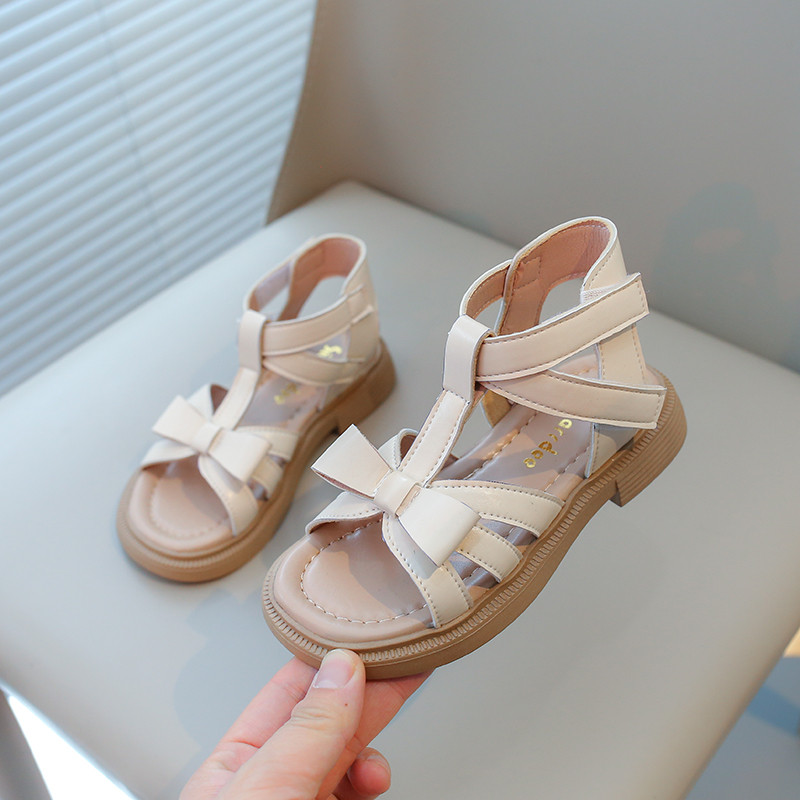 Bērnu vasaras sandales Bērnu pludmales sandales ar augstu augšdaļu ar priekšgala mezglu Princess Sweet Water Shoes Bērnu sandales Gladiators T veida siksniņa, mīksta