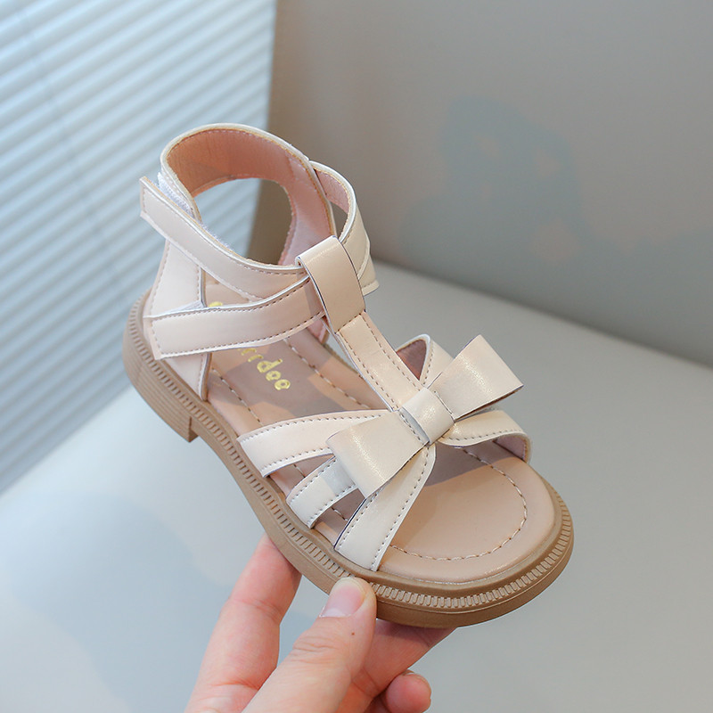 Bērnu vasaras sandales Bērnu pludmales sandales ar augstu augšdaļu ar priekšgala mezglu Princess Sweet Water Shoes Bērnu sandales Gladiators T veida siksniņa, mīksta