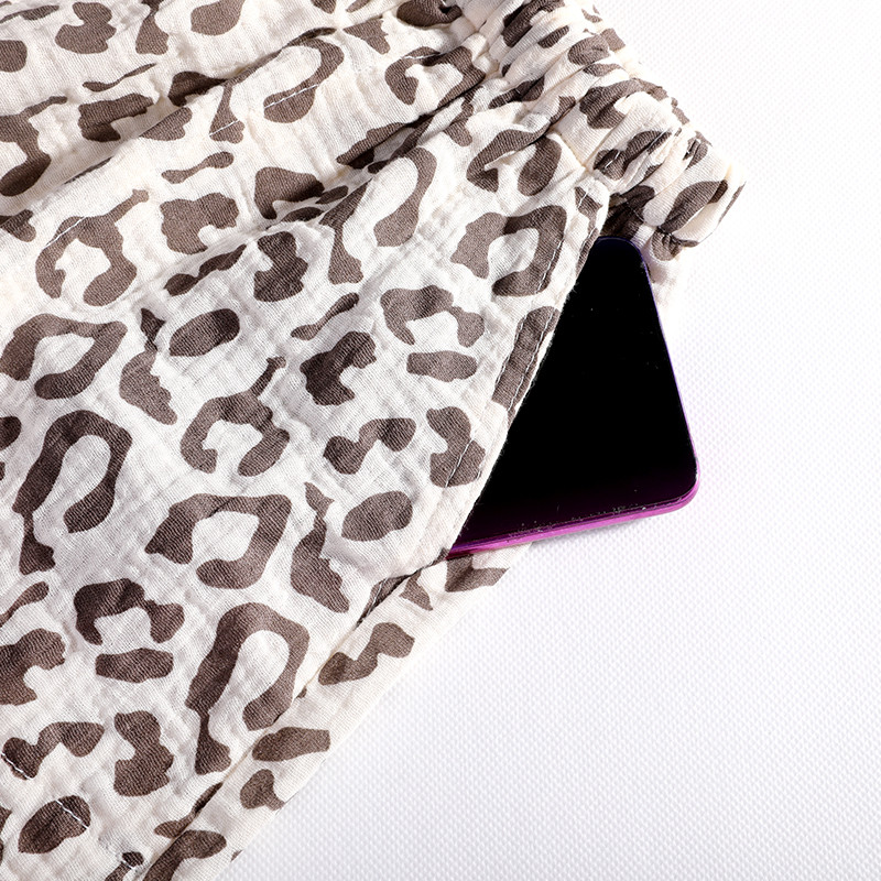 Ljetne ženske kratke hlače s leopard uzorkom, pidžama hlače, kućne hlače, pamučne široke, udobne, ležerne, tanke hlače za plažu 2022.