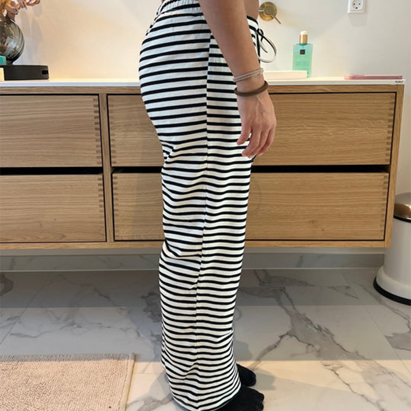 Naiste vabad püksid, triibuline pingutusnöör, elastne vööpüksid kevadsuvi vabaaja dressipüksid, allääred