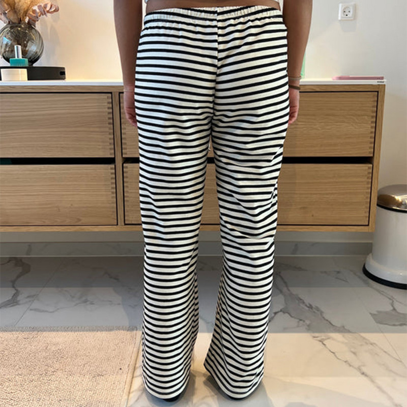 Naiste vabad püksid, triibuline pingutusnöör, elastne vööpüksid kevadsuvi vabaaja dressipüksid, allääred