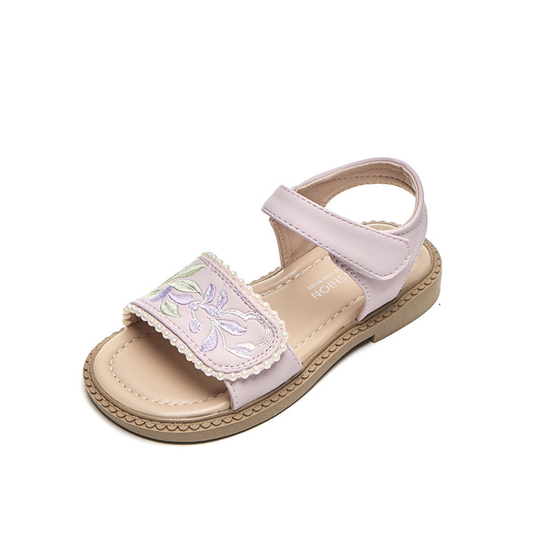 Suvised lastesandaalid tüdrukutele Elegantsed lainelised ääristega mood Mitmekülgsed armsad lapsed Põhjenduspidu Pulmad Antiikkingad H05062