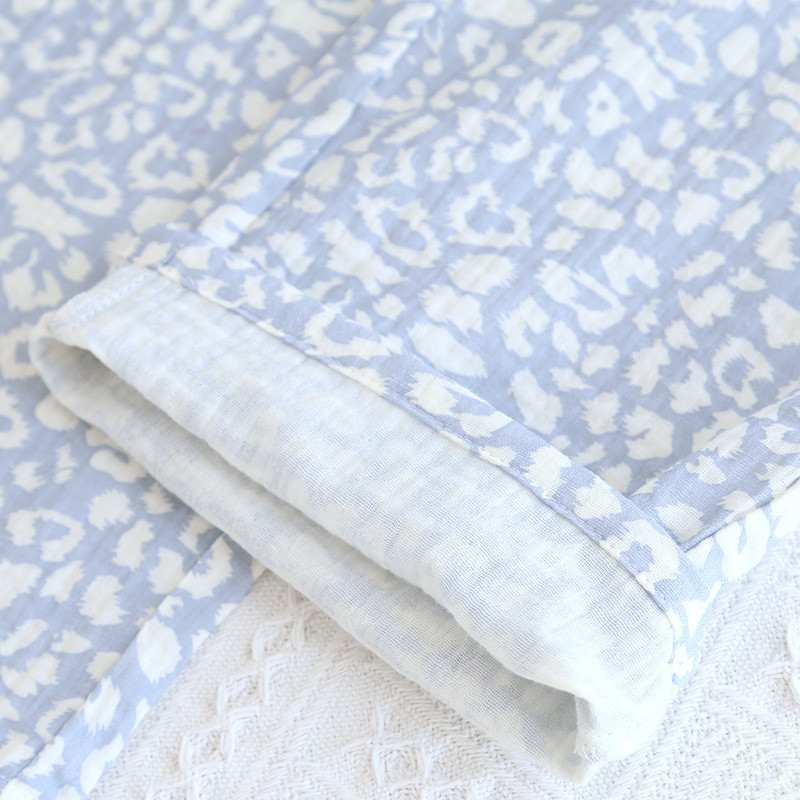 Sieviešu lielizmēra mājas pidžamas bikses kokvilnas divslāņu leoparda apdruka, mīkstas un brīvas bikses visu sezonu garās bikses