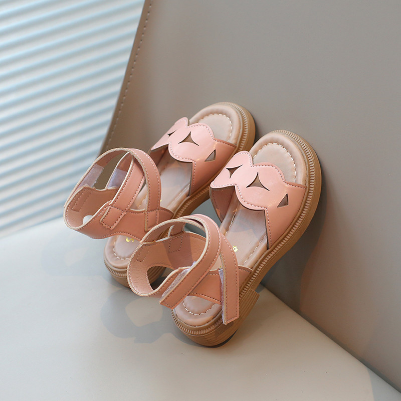 Tüdrukute suvekingad Laste sandaalid Lihtsad kleitkingad uhiuued pahkluu rihm konks ja silmus Mood Printsess Kids rannagladiaatorid