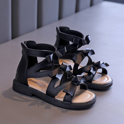 Meiteņu sandales bērniem 2024. g. Jaunas vasaras bērnu rietumu stila ērtas romiešu kurpes lieliem bērniem, 26.–36. izmērs