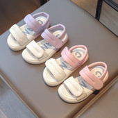 Tüdrukute kingad 2024. aasta suvi, uued lastesandaalid Tüdrukutele, pehme tallaga lahtise ninaga printsessikingad, suurus 26–36 Spordirannajalatsite trend