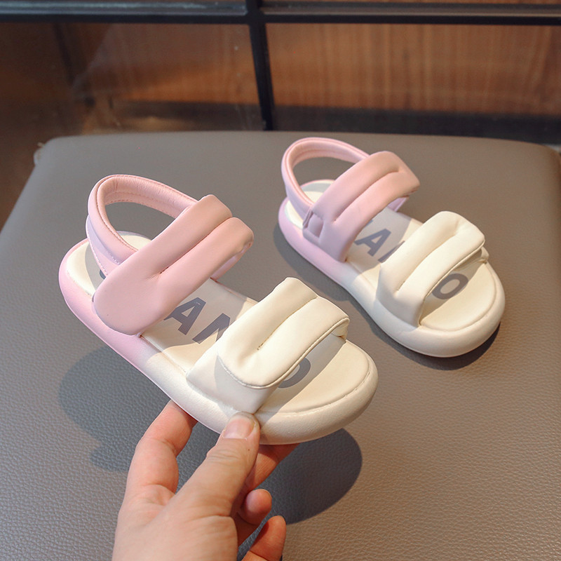 Tüdrukute kingad 2024. aasta suvi, uued lastesandaalid Tüdrukutele, pehme tallaga lahtise ninaga printsessikingad, suurus 26–36 Spordirannajalatsite trend