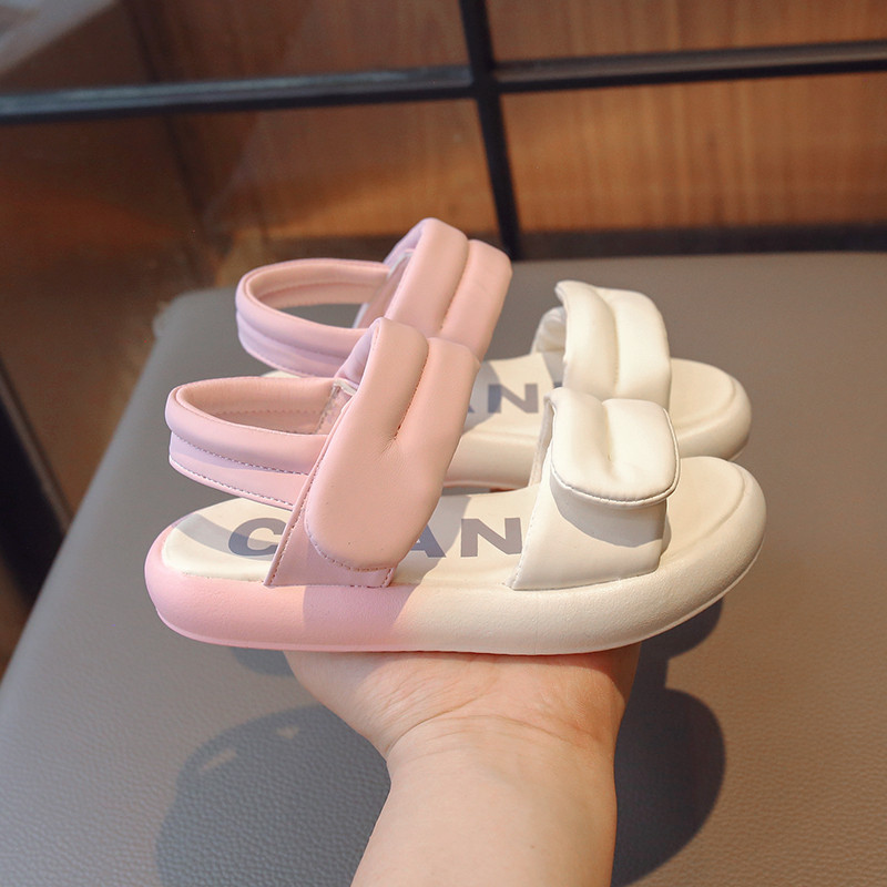 Tüdrukute kingad 2024. aasta suvi, uued lastesandaalid Tüdrukutele, pehme tallaga lahtise ninaga printsessikingad, suurus 26–36 Spordirannajalatsite trend