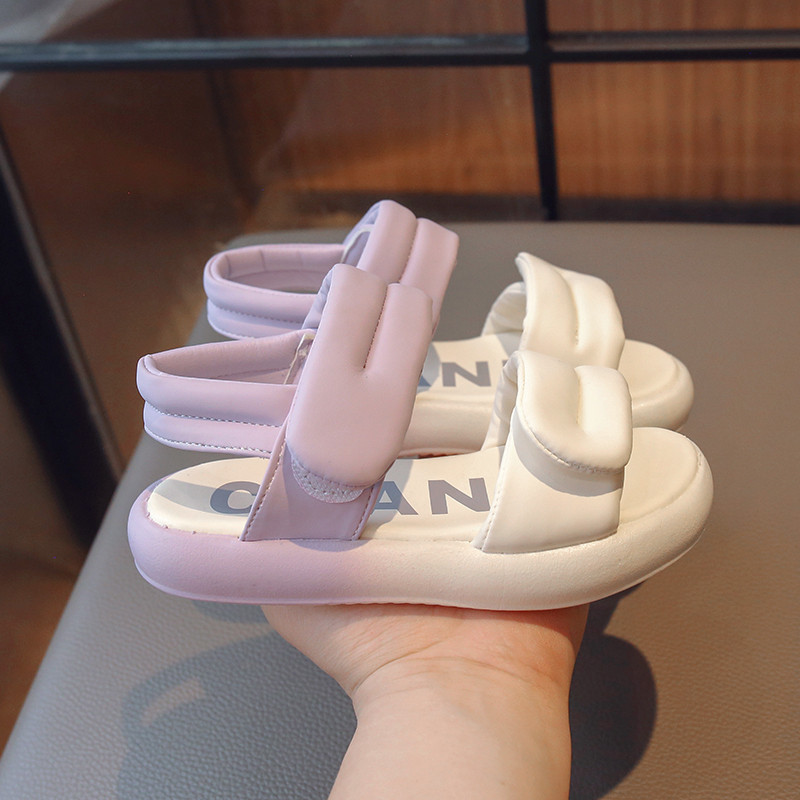 Tüdrukute kingad 2024. aasta suvi, uued lastesandaalid Tüdrukutele, pehme tallaga lahtise ninaga printsessikingad, suurus 26–36 Spordirannajalatsite trend