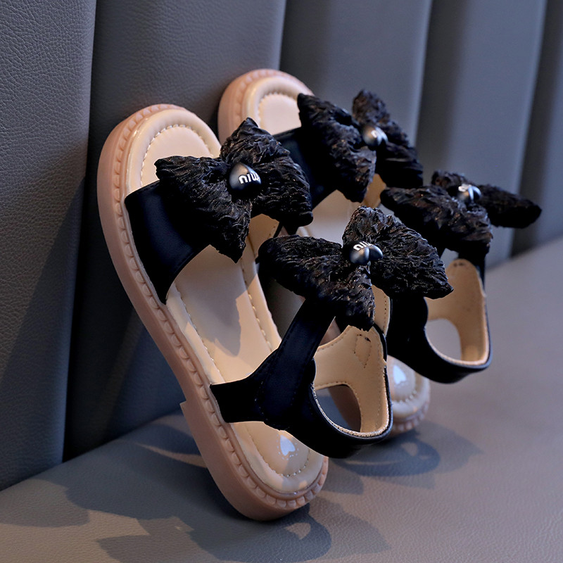 Tüdrukute printsessisandaalid 2024 Korea versioon Uus Bow Moodsad lastesandaalid Pehmed tallad libisemiskindlad