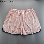 Elastīga jostasvieta, īsa sieviešu atpūtas telpa, satīna zīda šorti, nakts miega mājas apakšā, pidžama ar lielu izmēru 4xl Liela izmēra seksīgas vasaras bikses