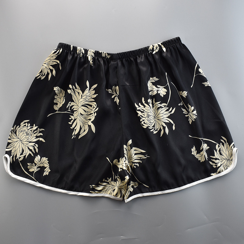 Elastīga jostasvieta, īsa sieviešu atpūtas telpa, satīna zīda šorti, nakts miega mājas apakšā, pidžama ar lielu izmēru 4xl Liela izmēra seksīgas vasaras bikses