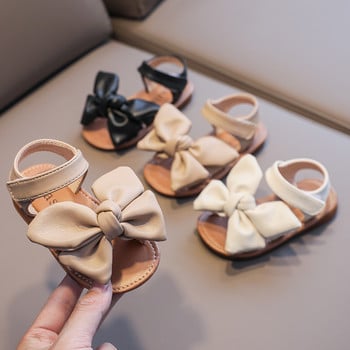 Κοριτσίστικα καλοκαιρινά σανδάλια Big Bowtie Pu Leather 21-30 Sweet Children Sliders Lovely Stylish Τριών Χρωμάτων Ευέλικτα χαριτωμένα παιδικά διαμερίσματα