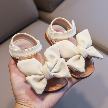 Κοριτσίστικα καλοκαιρινά σανδάλια Big Bowtie Pu Leather 21-30 Sweet Children Sliders Lovely Stylish Τριών Χρωμάτων Ευέλικτα χαριτωμένα παιδικά διαμερίσματα