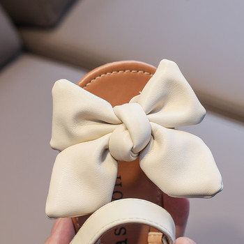 Κοριτσίστικα καλοκαιρινά σανδάλια Big Bowtie Pu Leather 21-30 Sweet Children Sliders Lovely Stylish Τριών Χρωμάτων Ευέλικτα χαριτωμένα παιδικά διαμερίσματα