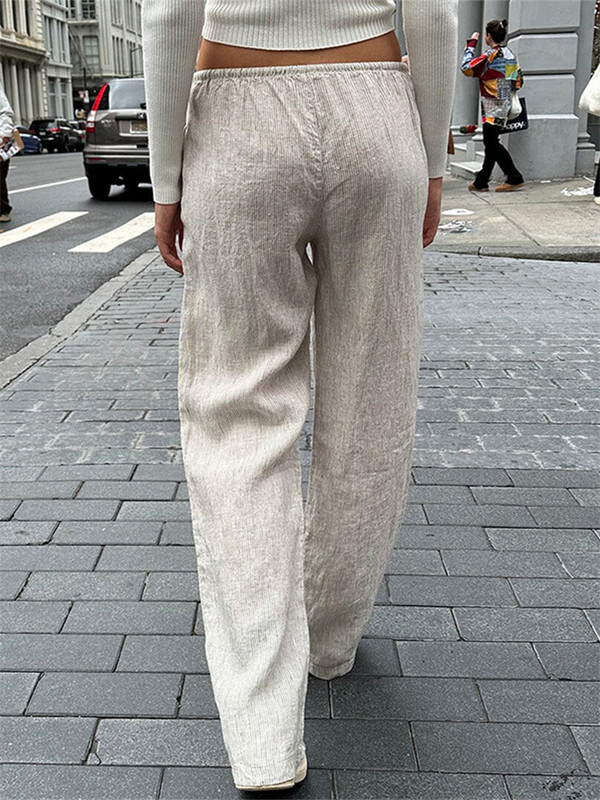 Y2K triibuline laia säärega salong pidžaamad püksid, nöörid laiad sirged, vabad püksid vabaaja magamisriided koduülikond, magamisriietus