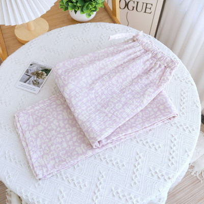 Leopardprintiga suvised pidžaamad magamispüksteks kodupüksteks Puhtast puuvillast õhukesed lahtised pidžaamapüksid naiste puhkepüksid