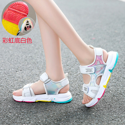 Zīmolu meiteņu sandales 2023. g. Jaunas vasaras bērnu pludmales kurpes Mazām meitenēm Sandales Modes Lielas Bērnu Princešu sporta sandales