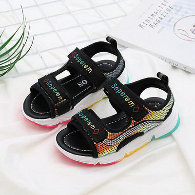 Zīmolu meiteņu sandales 2023. g. Jaunas vasaras bērnu pludmales kurpes Mazām meitenēm Sandales Modes Lielas Bērnu Princešu sporta sandales