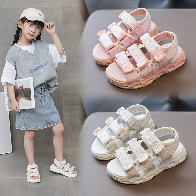 Tüdrukute 2024. aasta suvesandaalid, uued pehme tallaga printsessi rannasandaalid