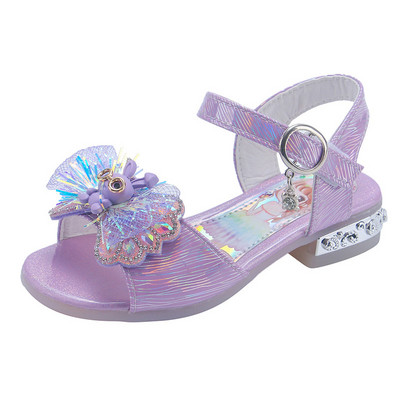 2023. aasta suvised kivist sandaalid tüdrukutele Moodsad litrid, vibupärlid, lastele mõeldud printsessisandaalid